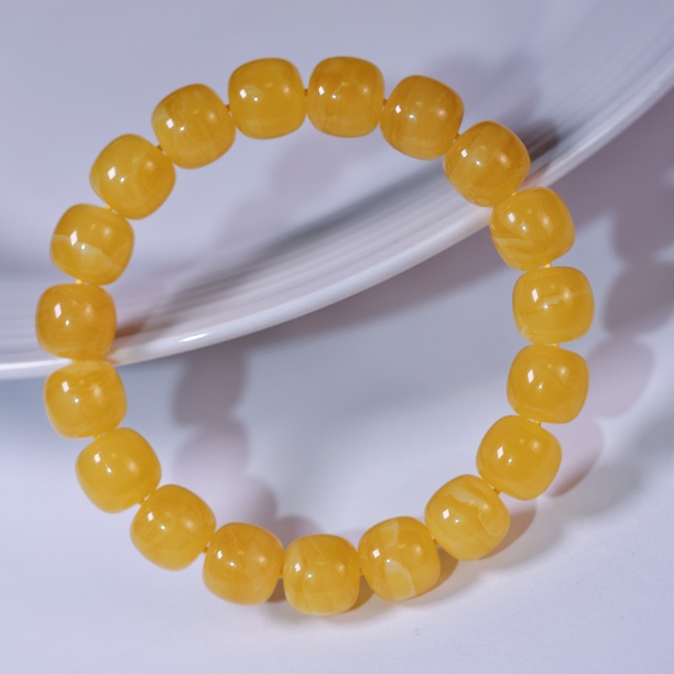 【同料12mm】焦皮料·鸡油红·橘红蜡满蜜蜡老型手串精工文玩叠戴单圈