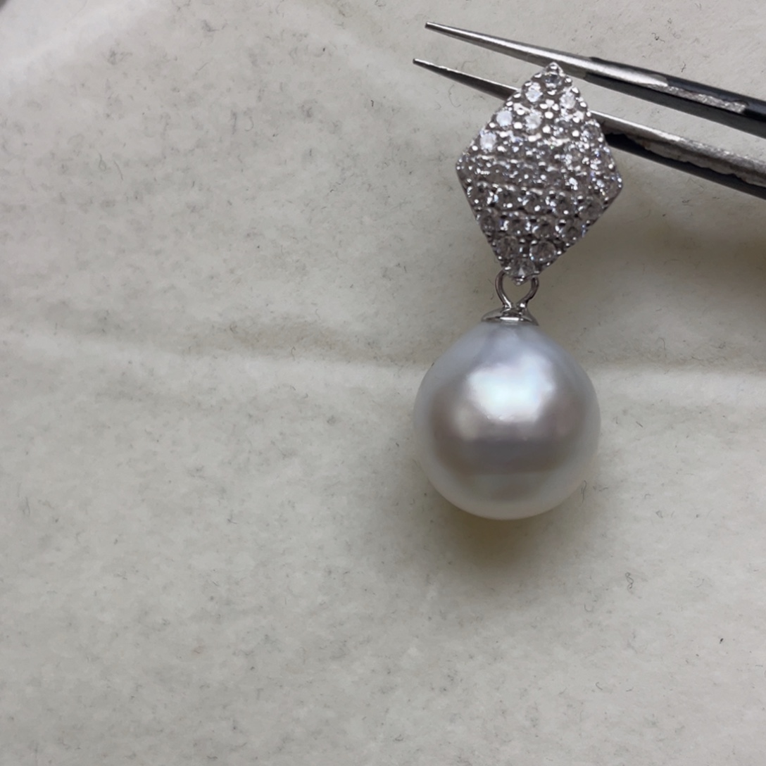 吊坠(不含链)海水珍珠银S925镶嵌