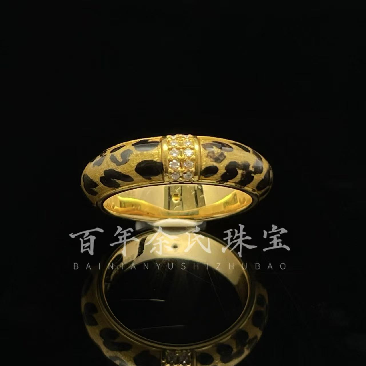 【豹纹戒】-足金时尚精致女戒固口