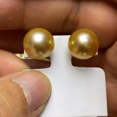 海水珍珠耳饰18K金镶嵌