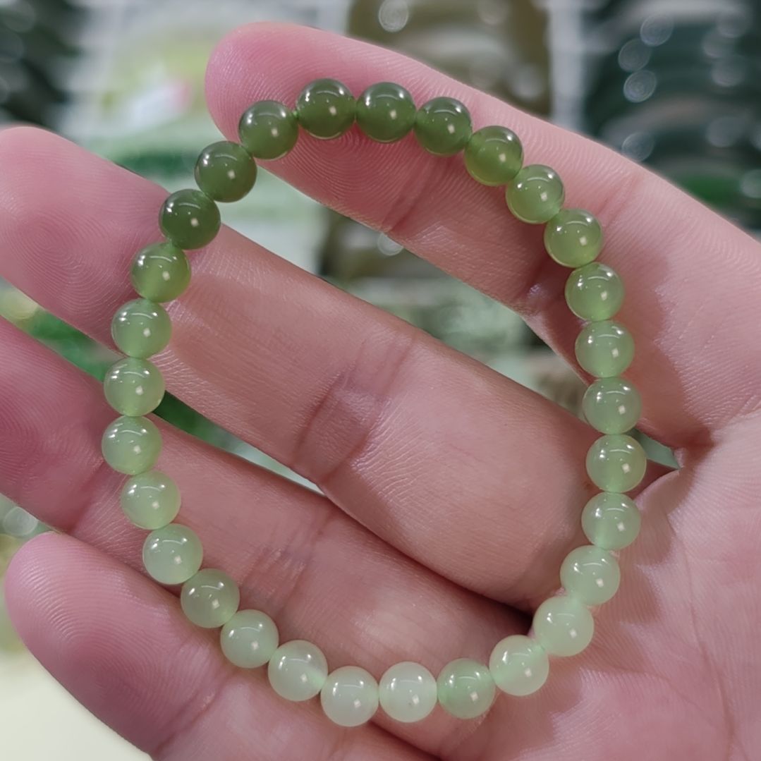 和田玉未镶嵌手链卡6渐变和田玉手串×1