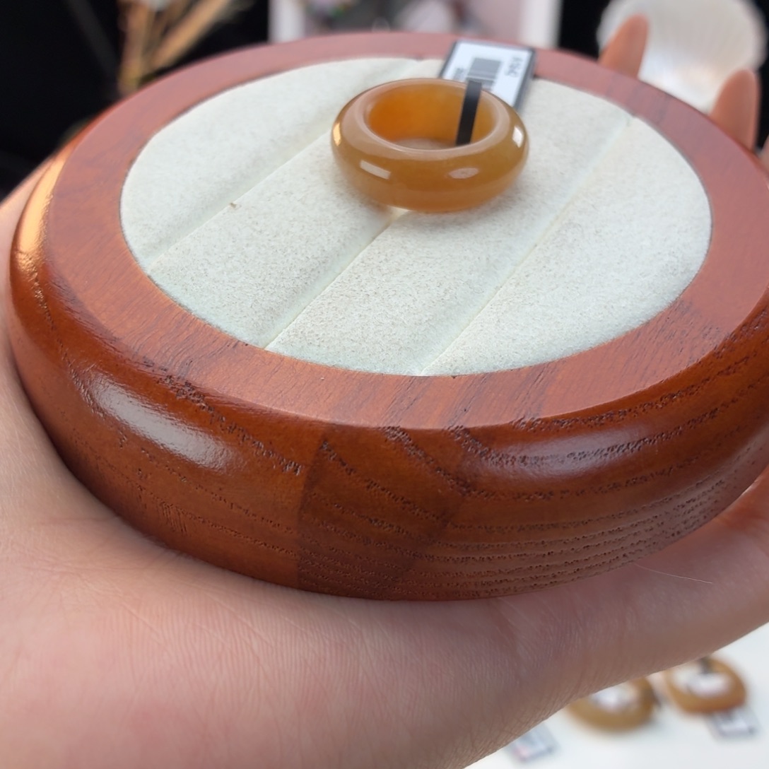 和田玉未镶嵌戒指橘糖轮胎15.2j11