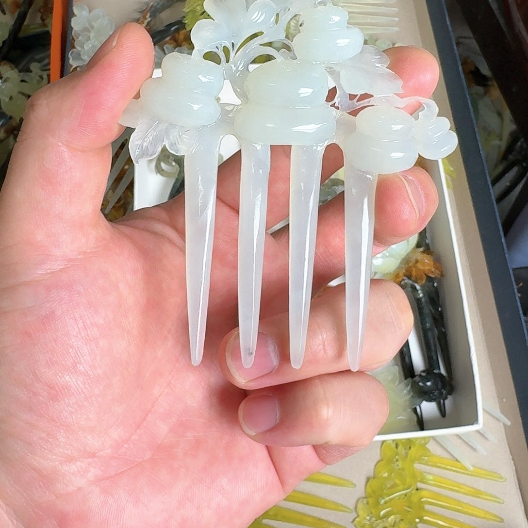 岫玉发饰未镶嵌岫玉发簪就是好看