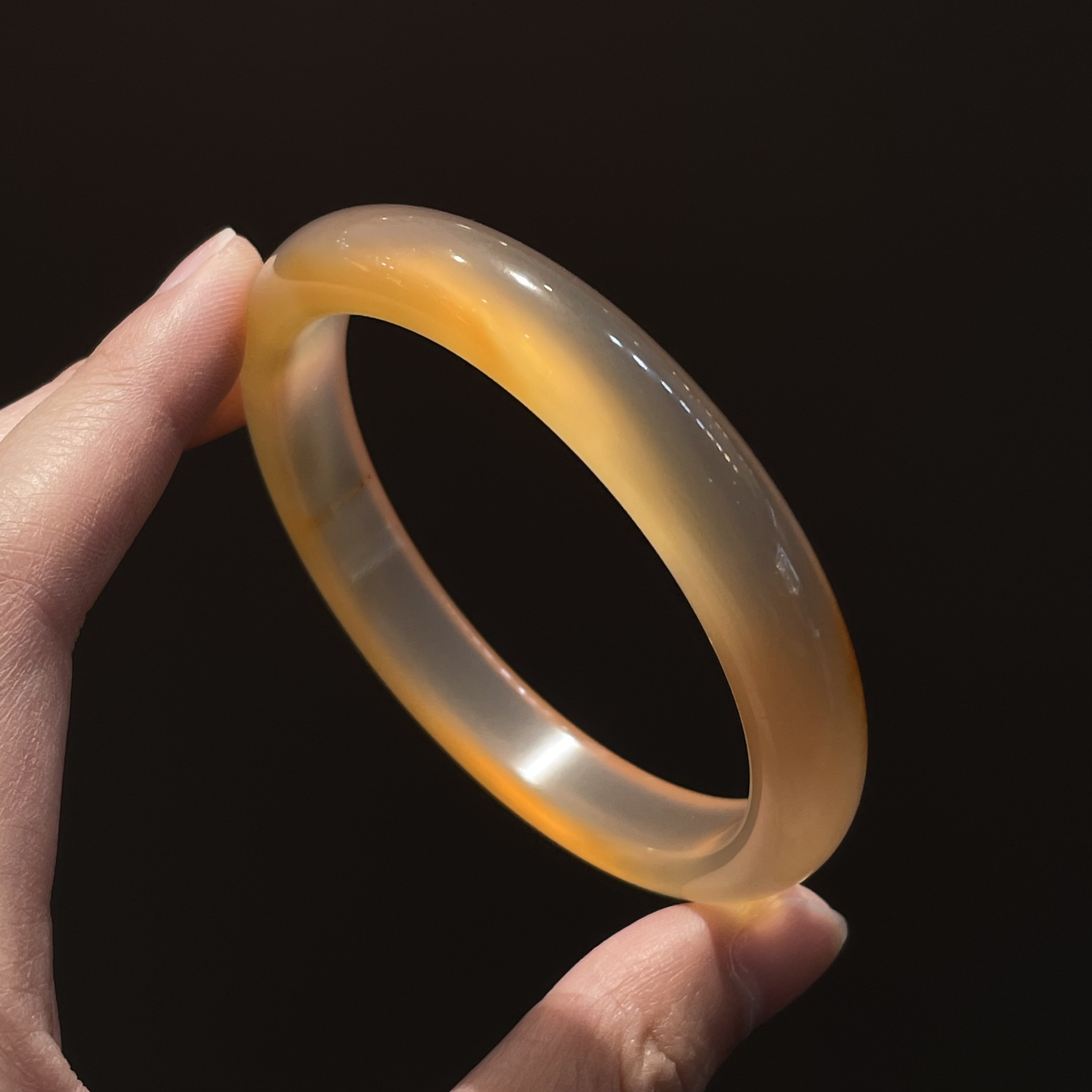 圈口62+正圈橘色锦鲤一口糖飘纹飘晶体-玛瑙