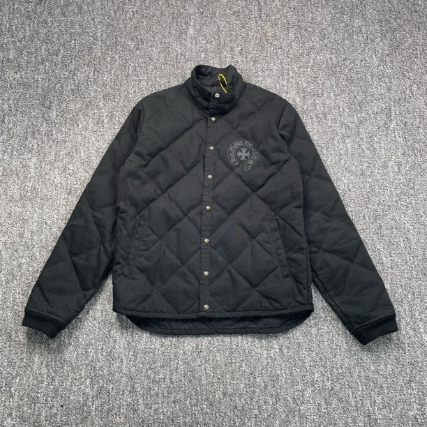 99新 Chrome Hearts/克罗心 5794/黑色马蹄十字菱格棉服外套/M码