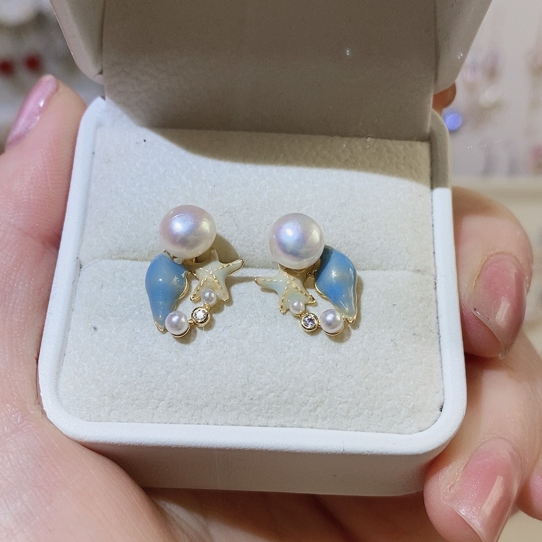 耳饰淡水珍珠银S925镶嵌