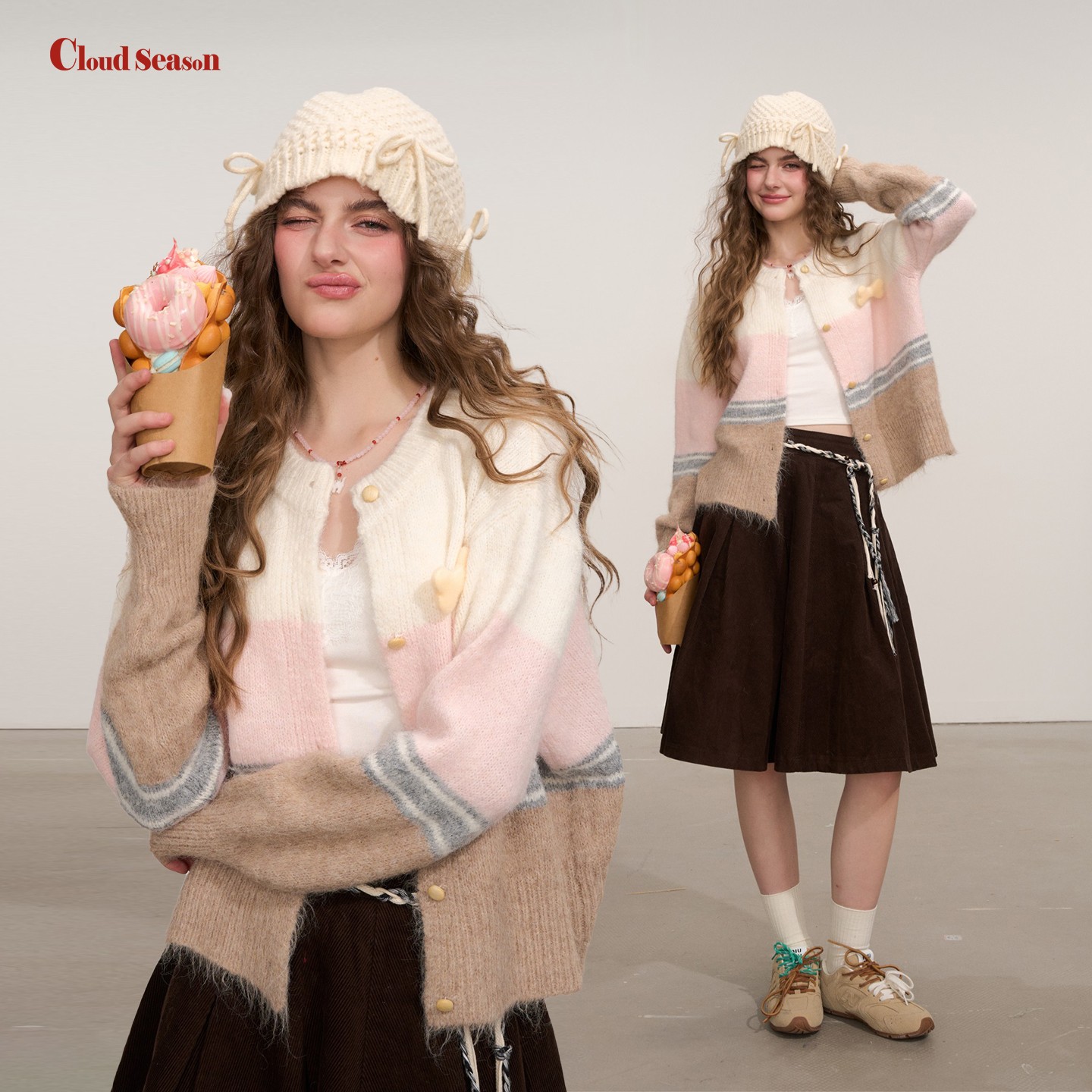 《旺旺雪宝专属》CLOUD SEASON 奶油慕斯毛衣开衫 CKS80415