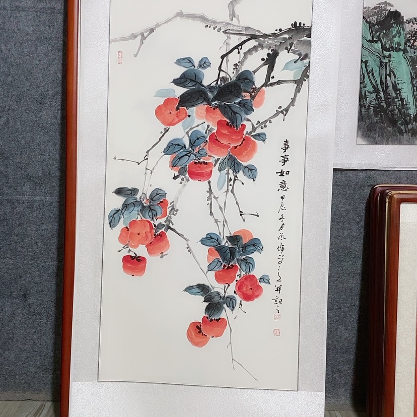 【闪购商品】国画书画作品带框125×65厘米