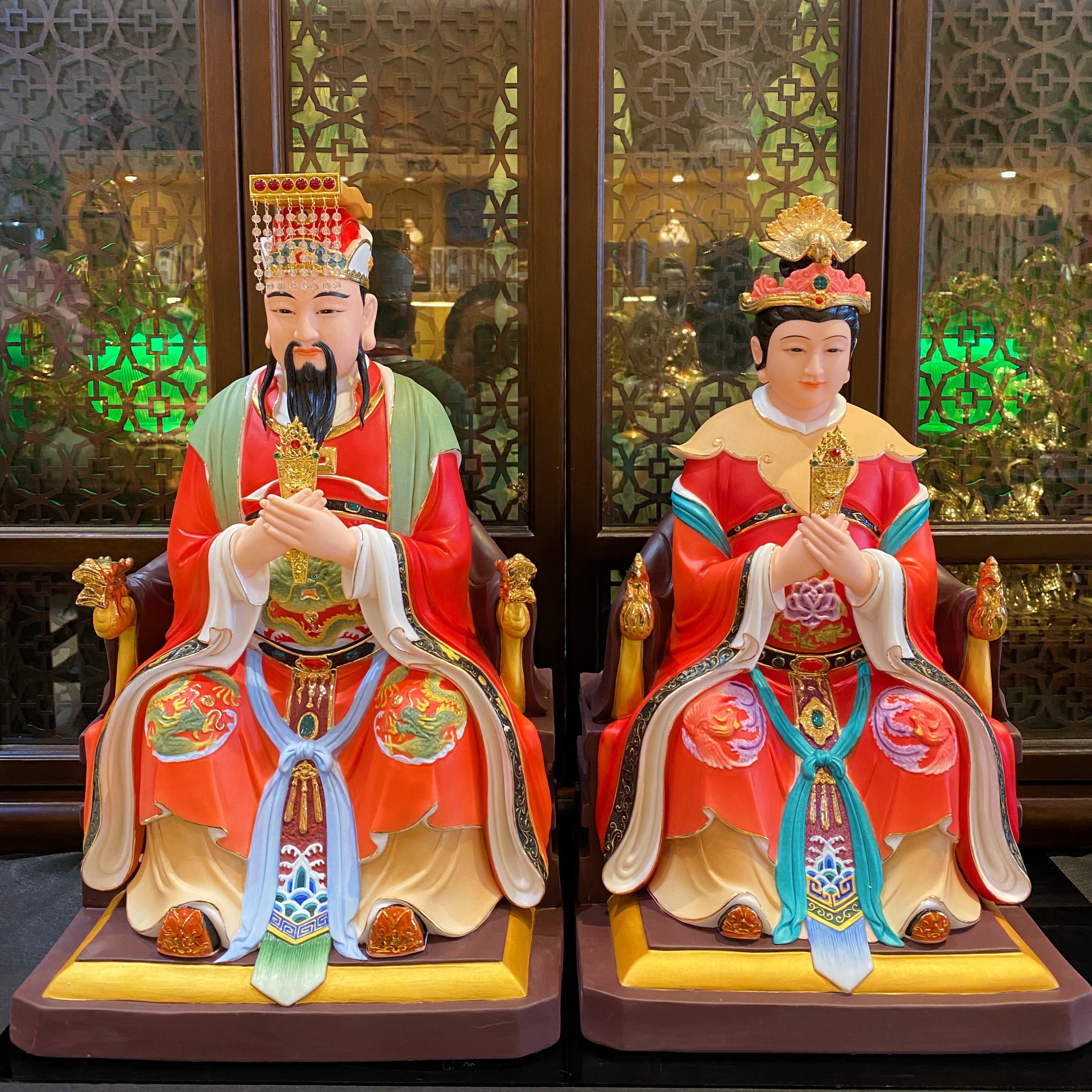 【旺香缘】德化手工陶瓷玉帝王母家居摆件