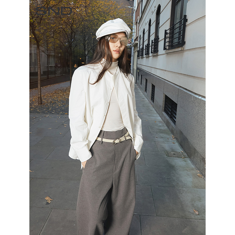 【YIFU LU 设计师品牌】SND AW24 立领正肩多裁片修身衬衫女款