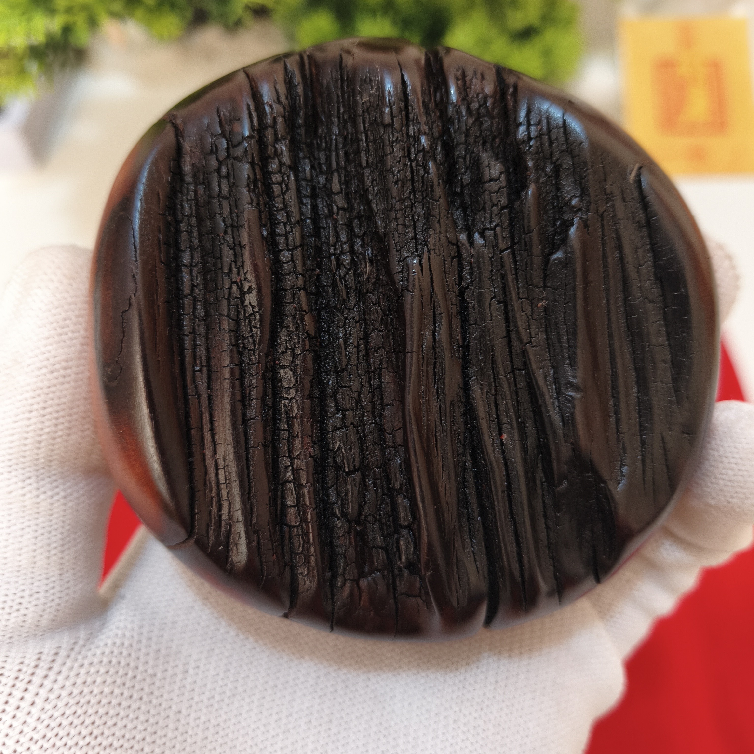 天然雷击枣木手把摆件2