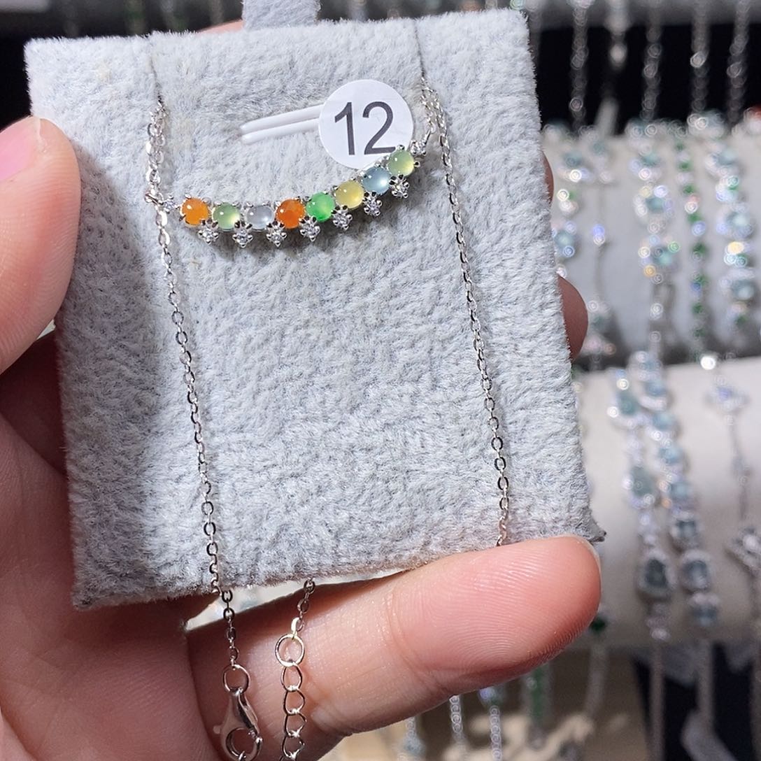 翡翠银S925镶嵌颈饰