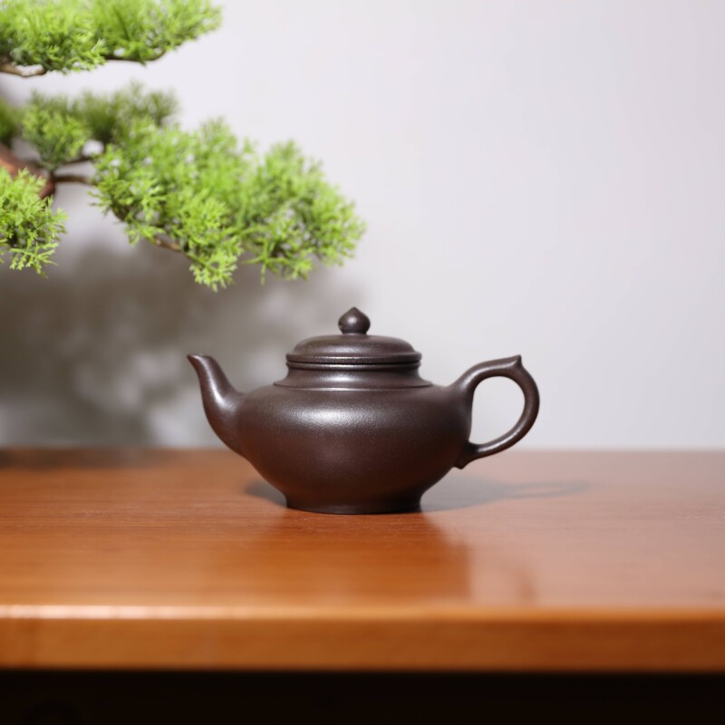 【前墅龙窑丨笑樱】徐老师 黑泥 约280cc  紫砂壶