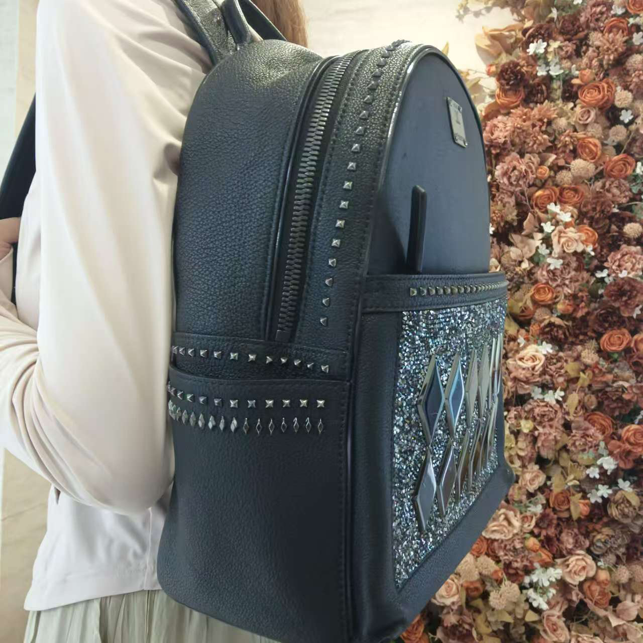 95新 MCM 冰冰中古/MCM/黑色双肩