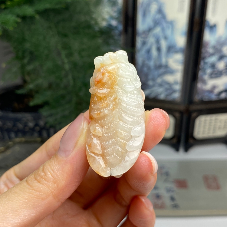 毛货 洒金复古貔貅挂件吊坠 天然翡翠A货  