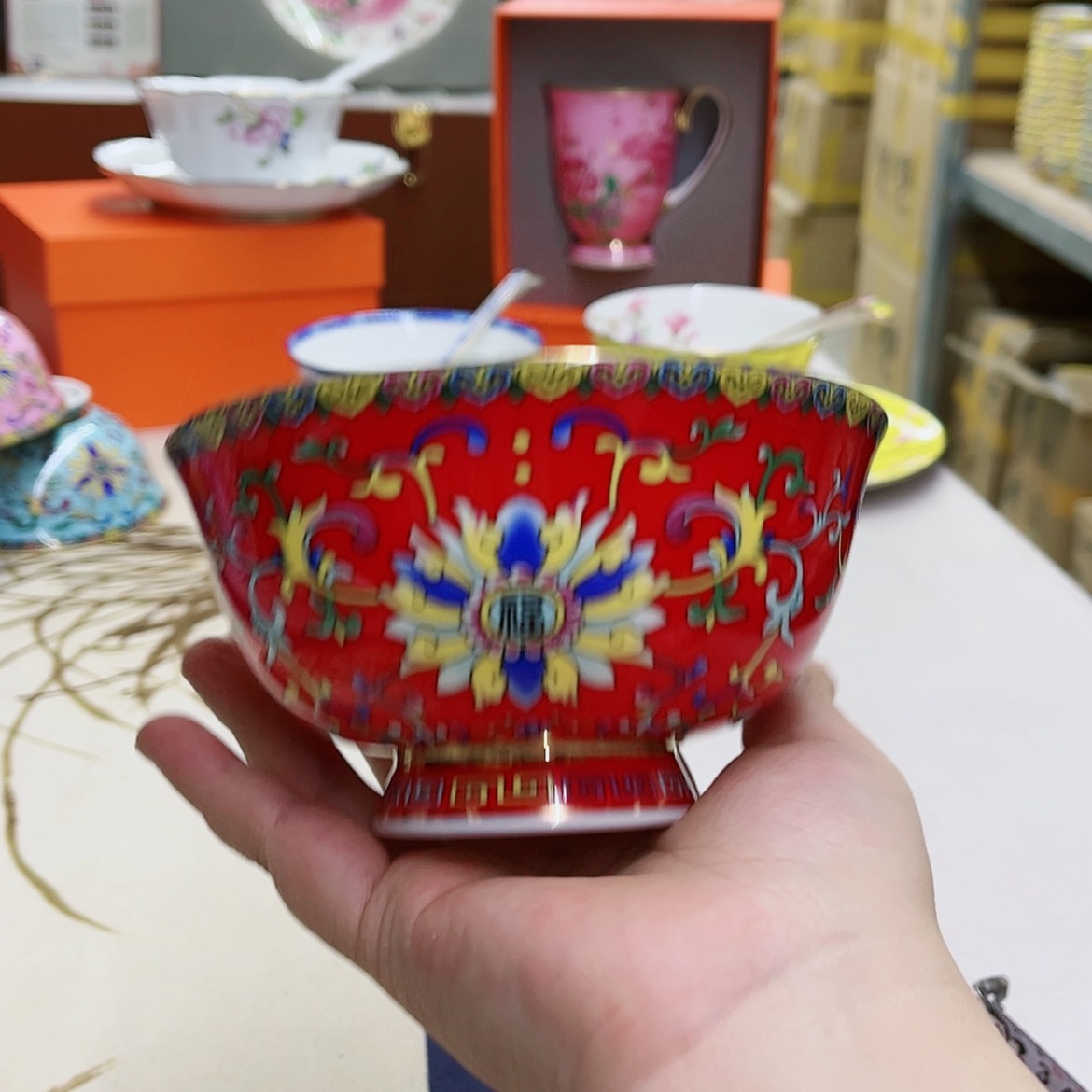 【闪购商品】骨瓷5英寸10红。。。。。