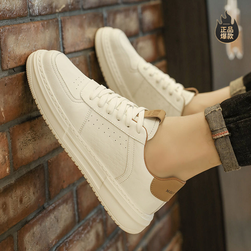断码小白男鞋2025新款夏季透气潮流百搭男款休闲皮鞋男士白鞋运动