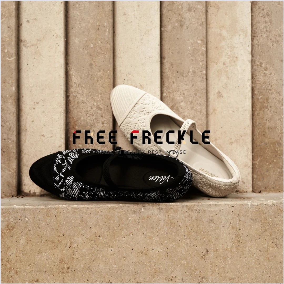 FREE FRECKLE/飞织手工刺绣女鞋休闲鞋轻奢百搭舒适软底透气复古