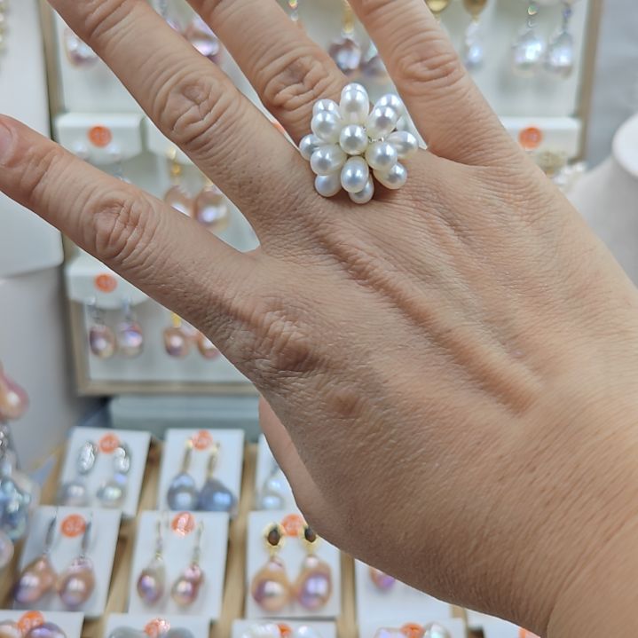 淡水珍珠耳饰银S925镶嵌