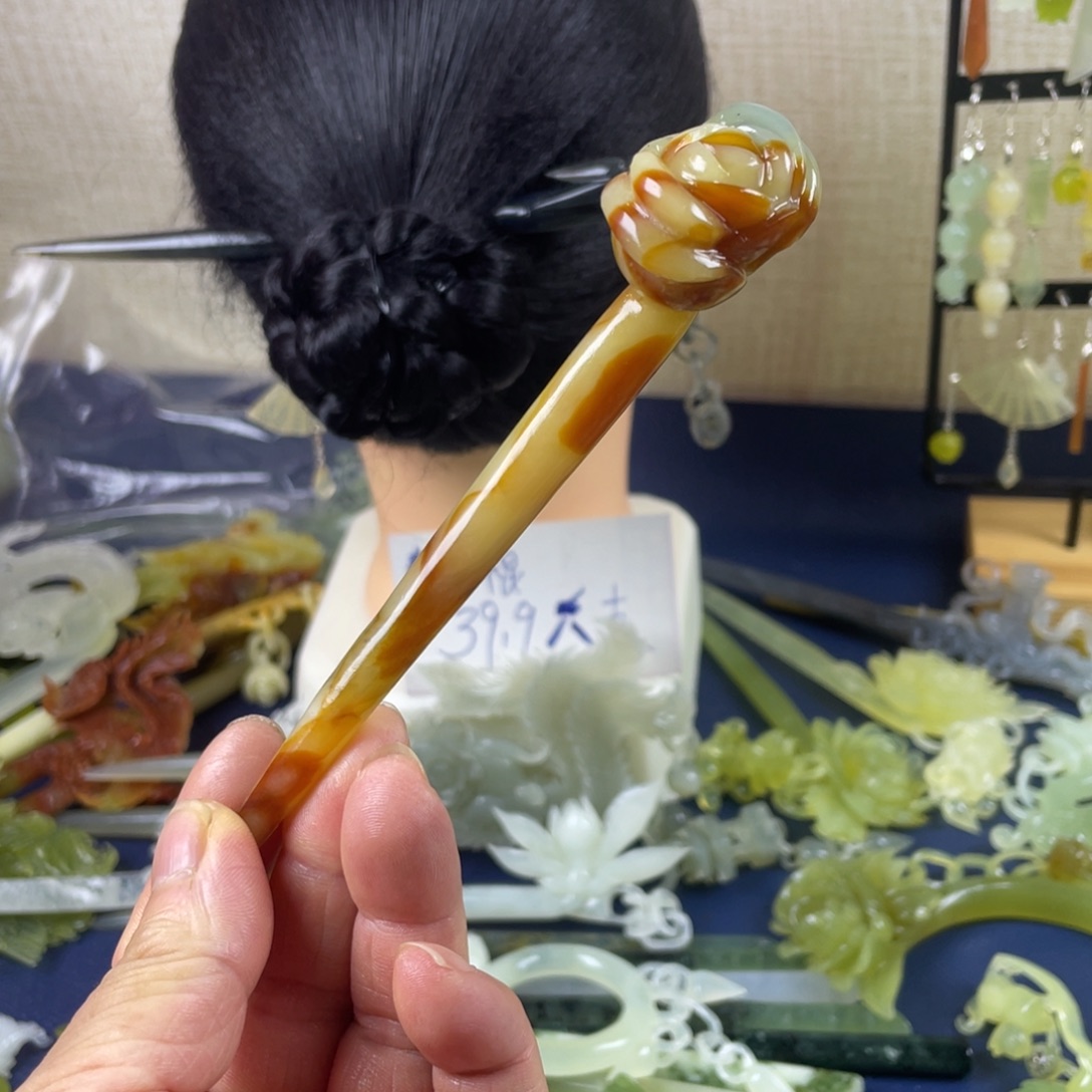 未镶嵌蛇纹石玉发饰