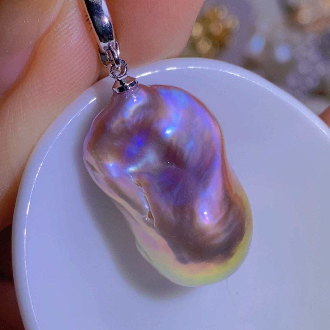 银S925镶嵌天然淡水珍珠淡水珍珠