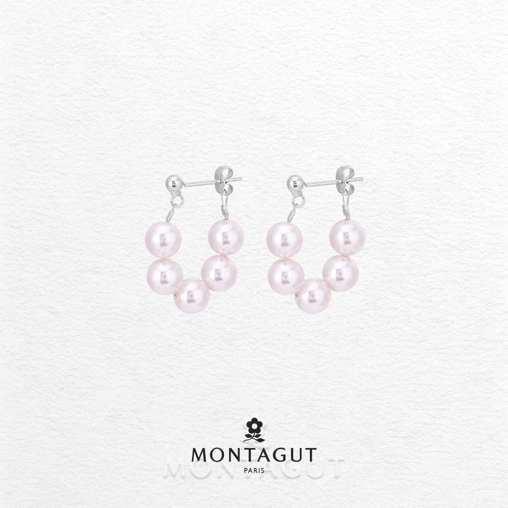 钛钢仿珍珠耳饰 法国梦特娇气质百搭女士耳环【3072】