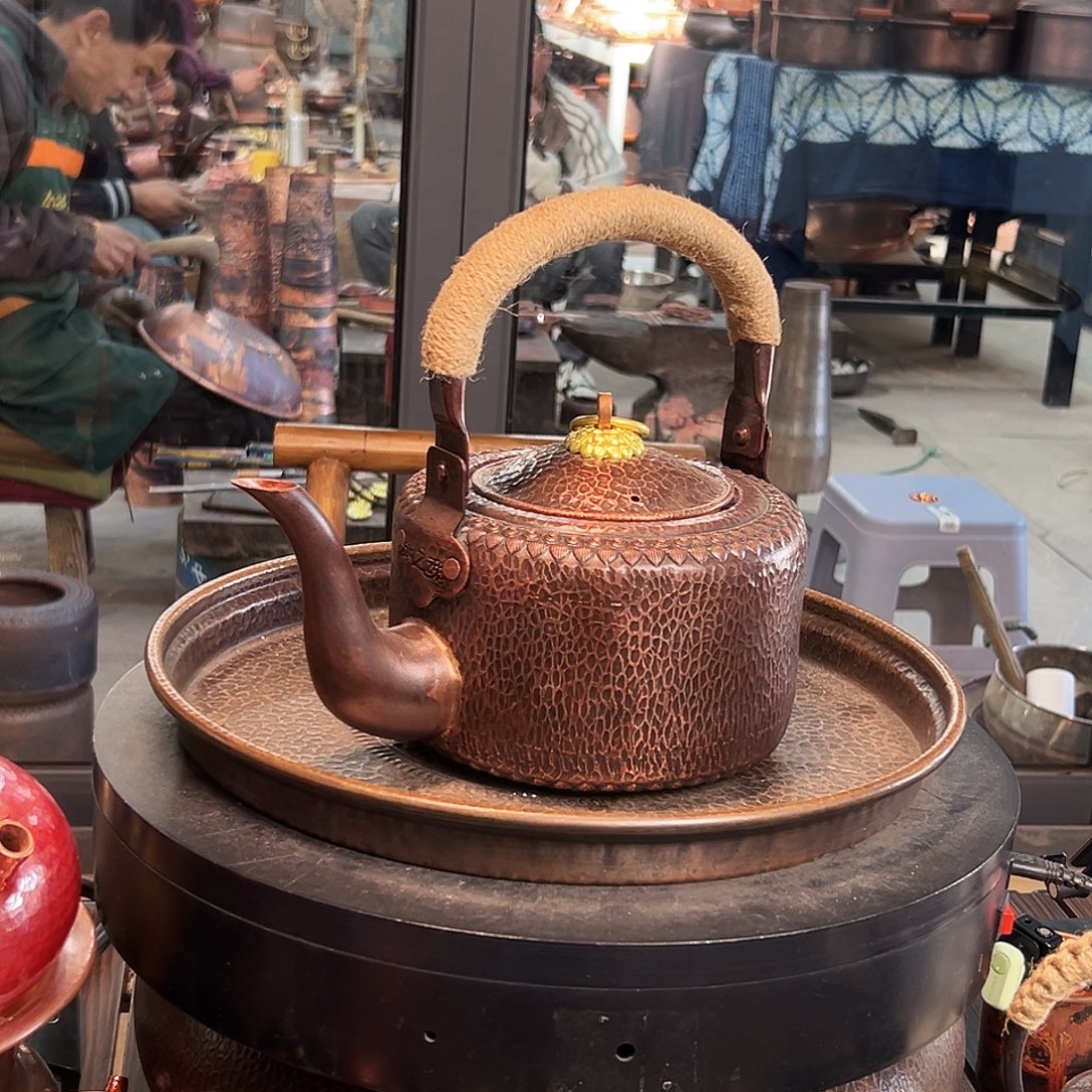 铜环盖做旧 燃气底18cm烧水壶