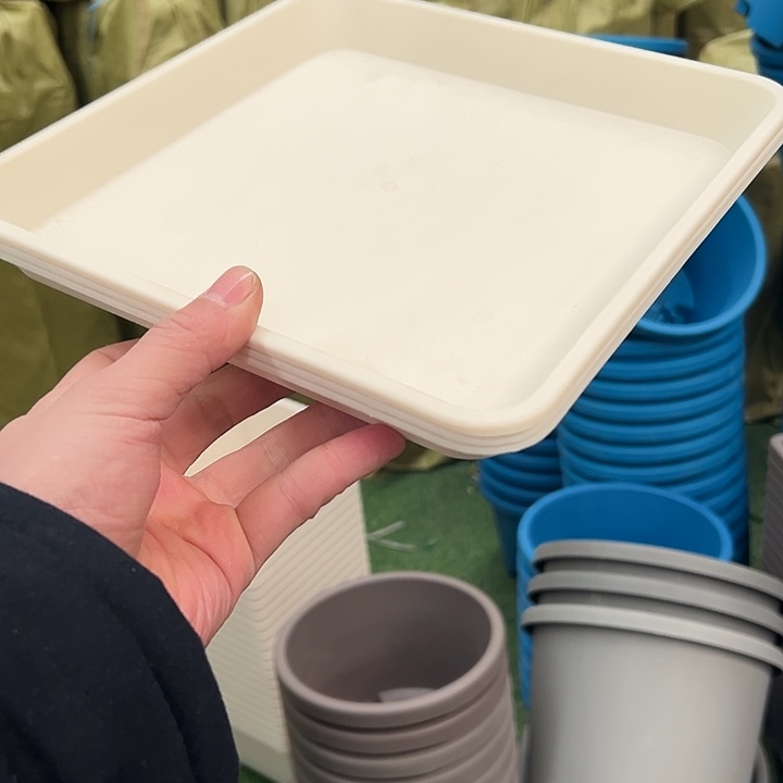 快***乐正品方米白托盘26方盆用3个