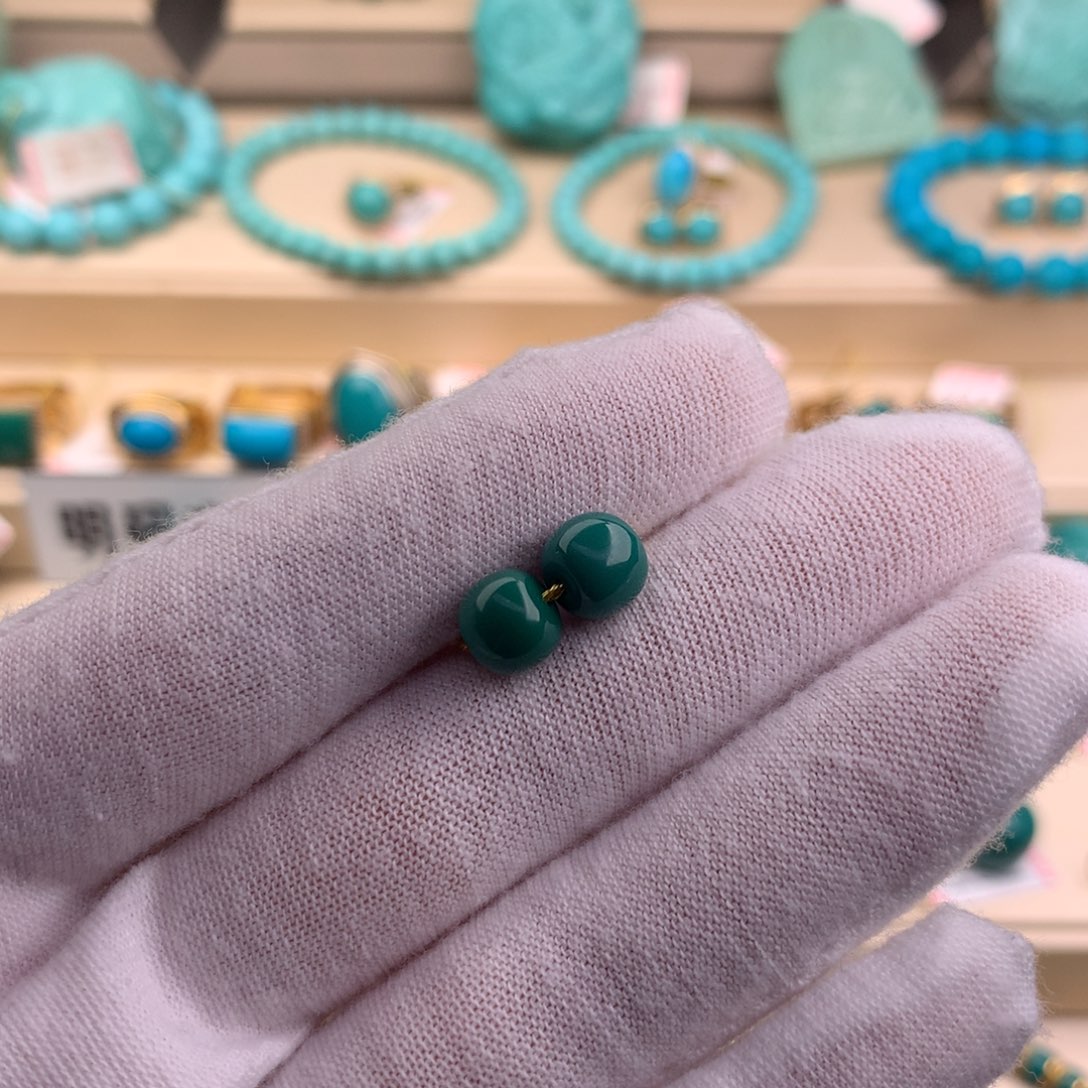 绿松石珠宝奇石未镶嵌7.5mm