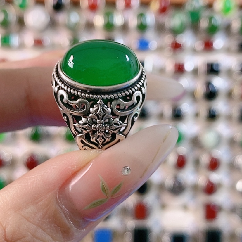 【闪购商品】玛瑙/玉髓戒指银S925镶嵌