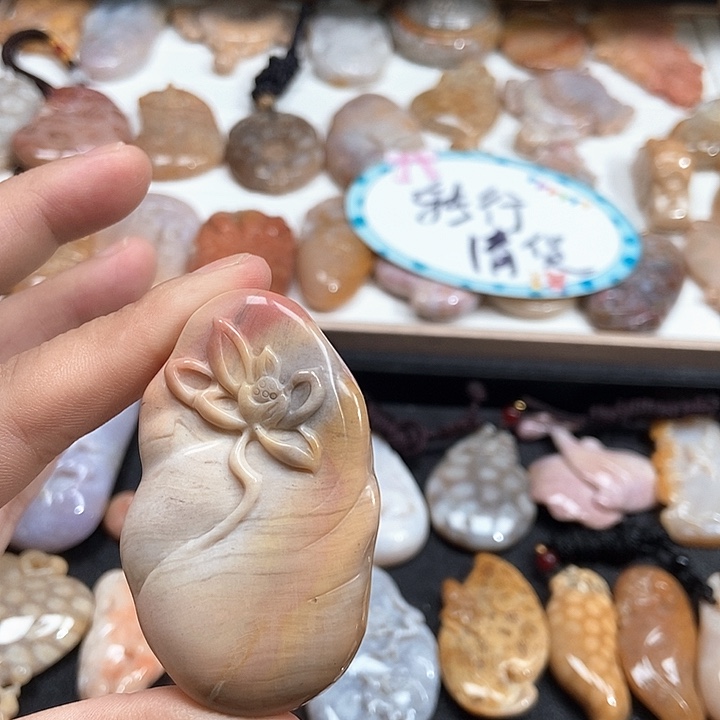 颈饰未镶嵌硅化珊瑚（珊瑚玉）