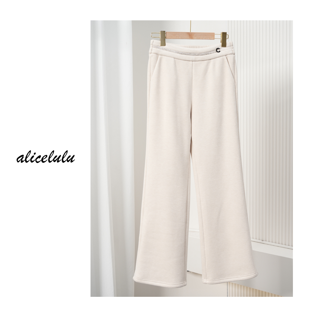 alicelulu‘升温裤’摩登有型加厚保暖烫钻休闲裤S622909W