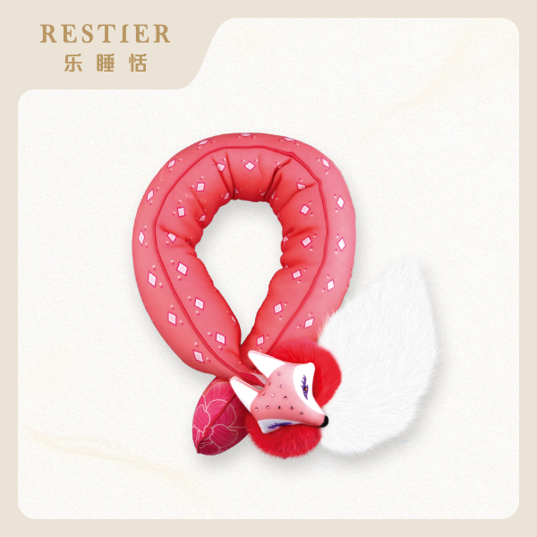 Restier1.0乐睡恬红狐狸围脖乳胶泰国出时尚RT05669户外成人便携