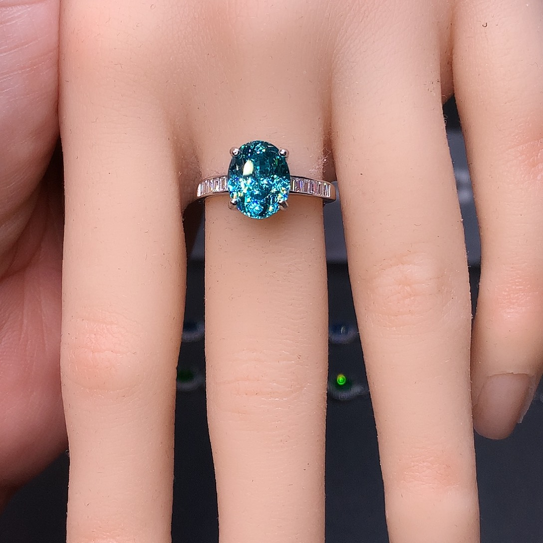 戒指碧玺银S925镶嵌