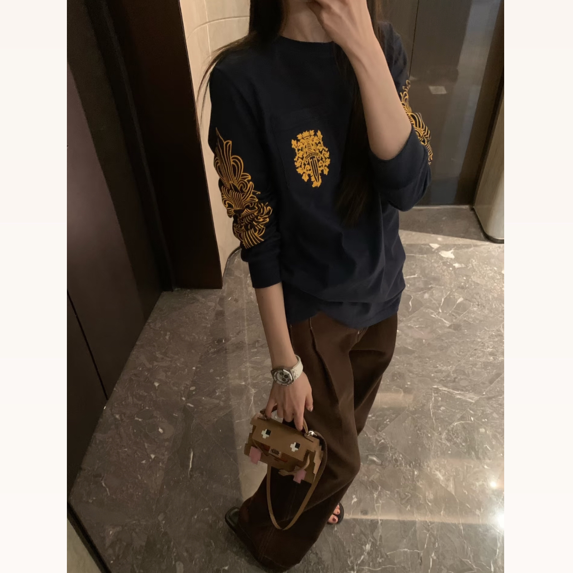 SANSIS  克克罗罗 百搭圆领长袖T恤