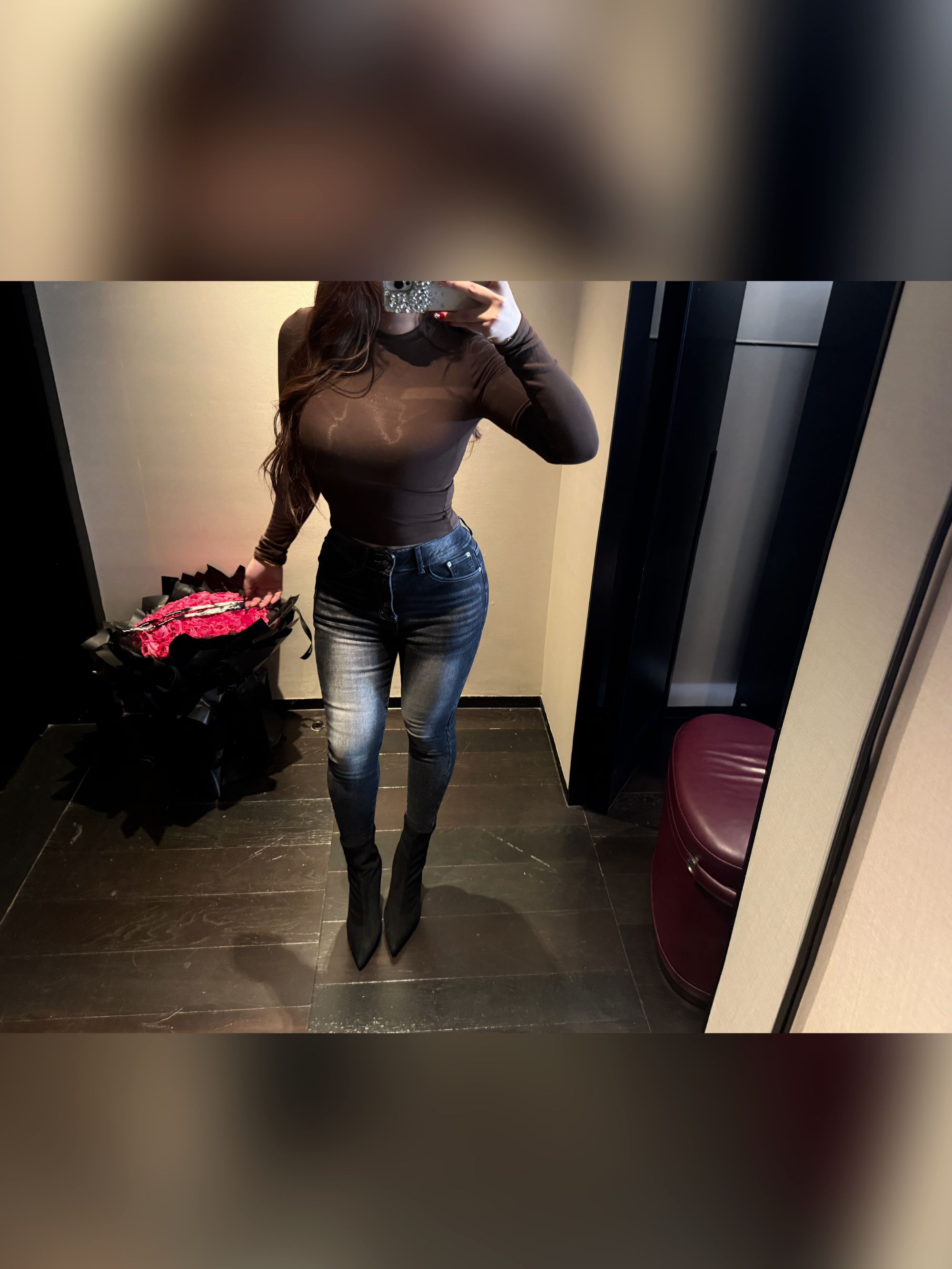 胖婷大码定制胖mm「舒适满分」Skims羊绒修身弹力内搭打底衫上衣