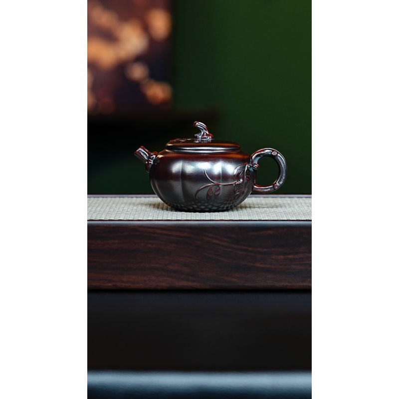 宜兴紫砂 南瓜 龙山古乌泥 冯小俊h359