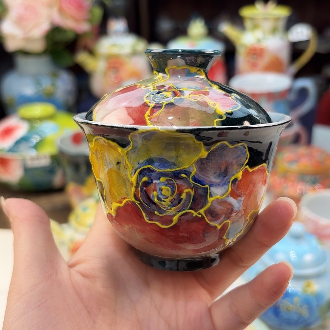 景德镇手绘高温釉下彩陶瓷茶具