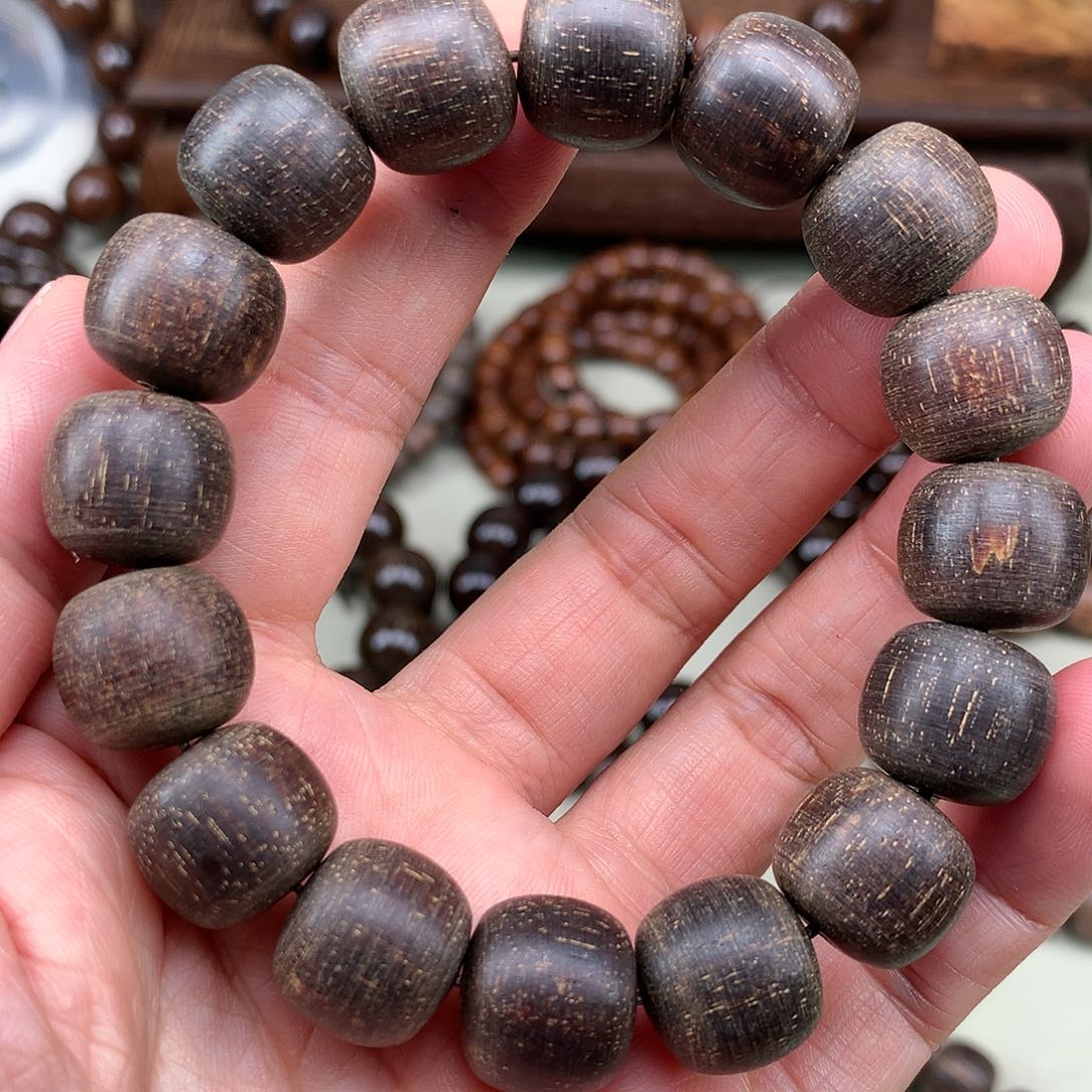 【闪购商品】贡木其他巴贡黑油虎珀金丝13*14粗磨