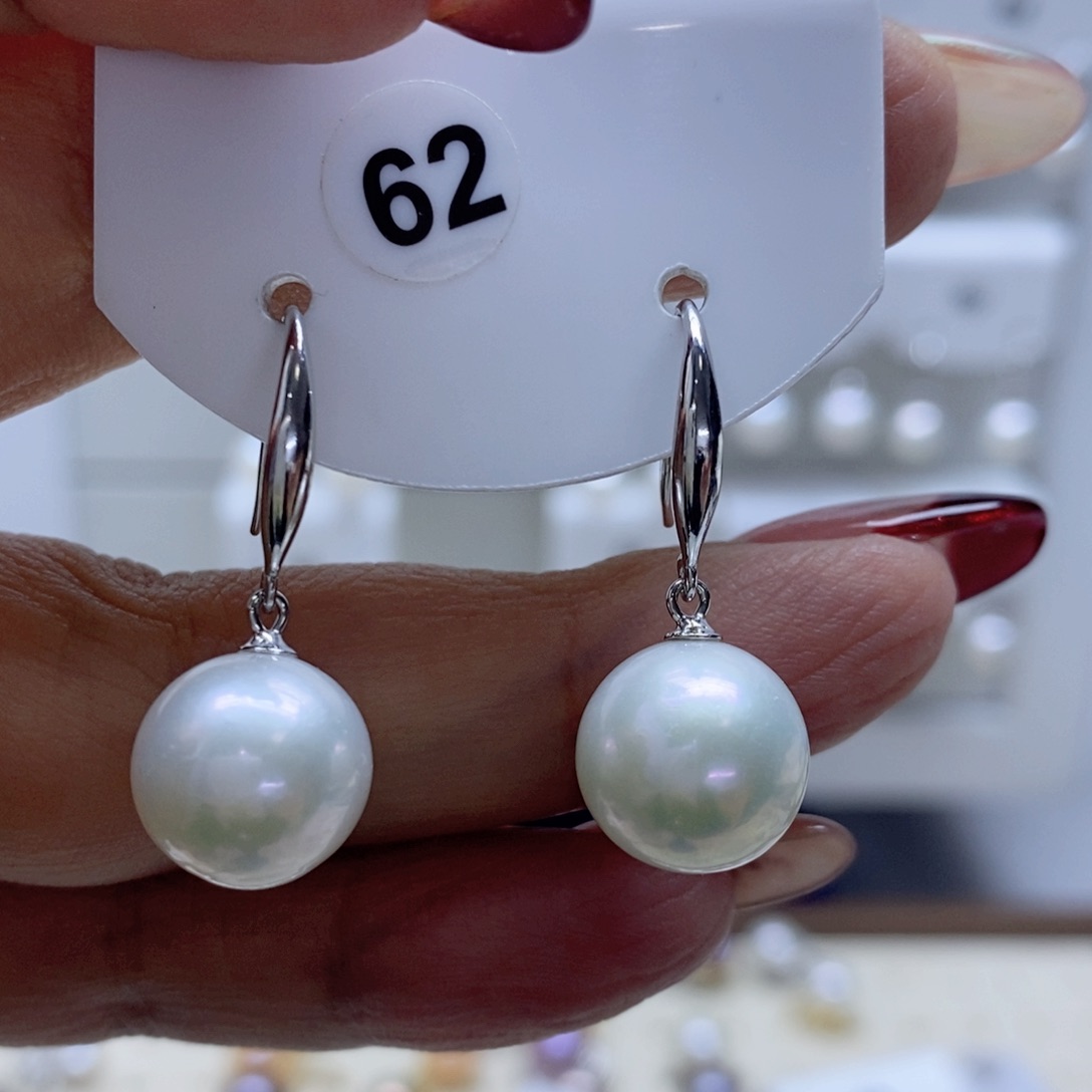 淡水珍珠耳饰银S925镶嵌