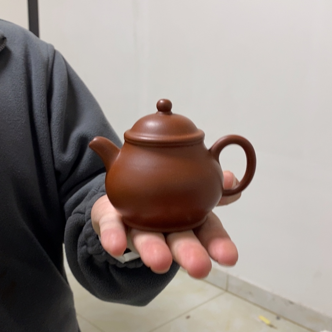 紫砂茶壶潘壶朱泥135毫升