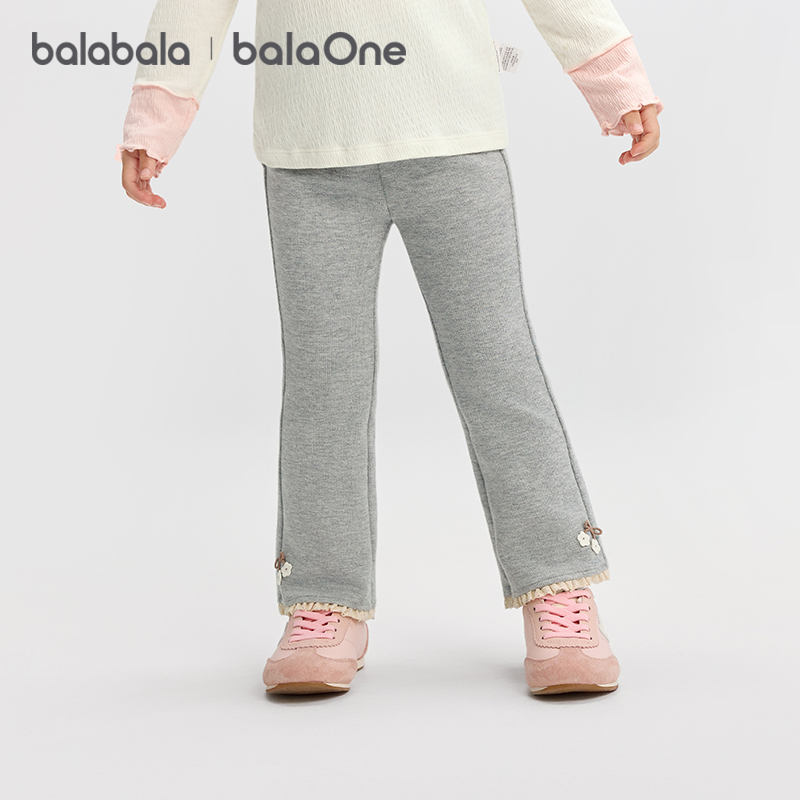 【balaOne】巴拉巴拉宝宝长裤女童喇叭裤2025秋季休闲裤小童女童裤