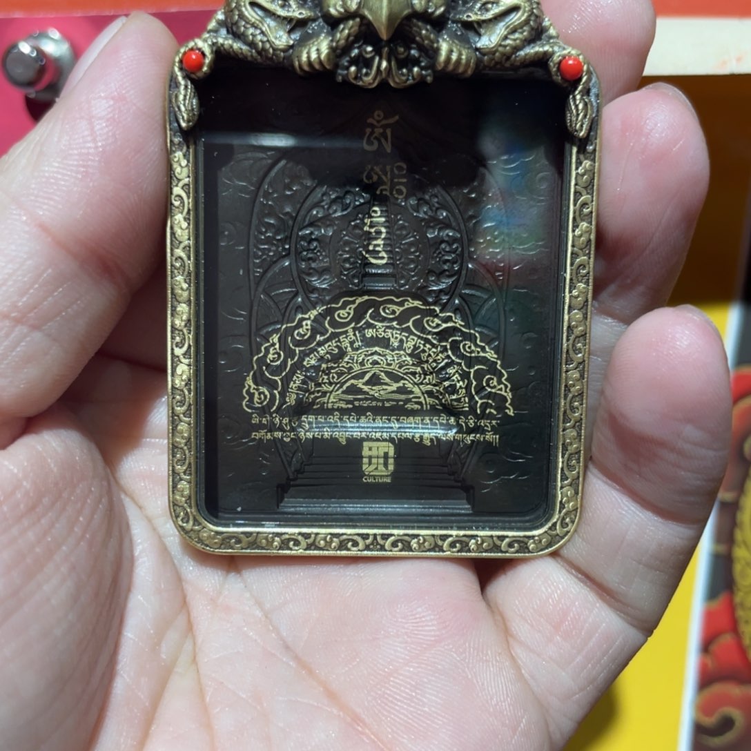 吊坠平*纯手绘唐卡嘎乌盒4×5空盒