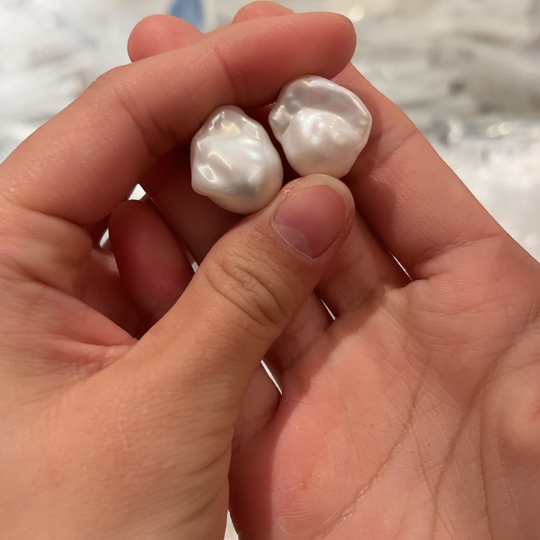 淡水珍珠耳饰银S925镶嵌