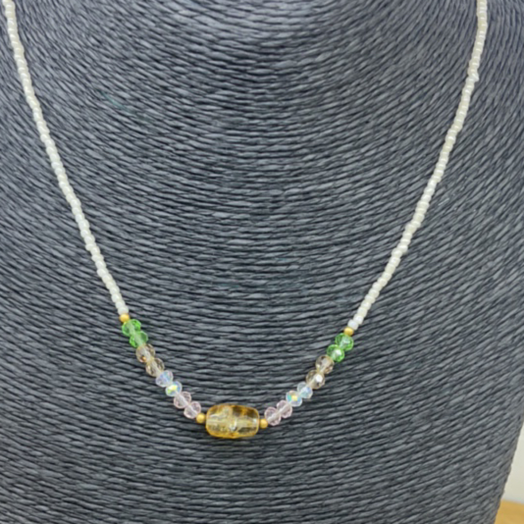 白色水晶手工定制项链