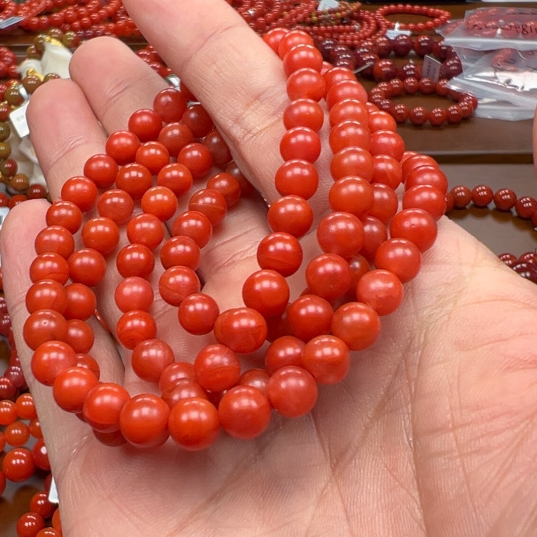 南红玛瑙未镶嵌手链保山料啊东寨6m108