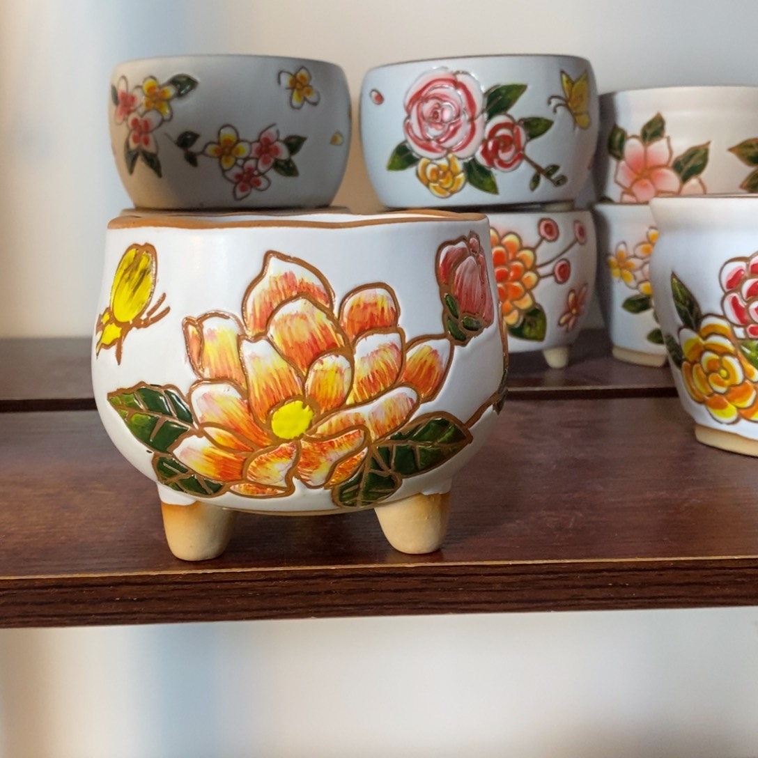 红陶韩式多肉植物花盆