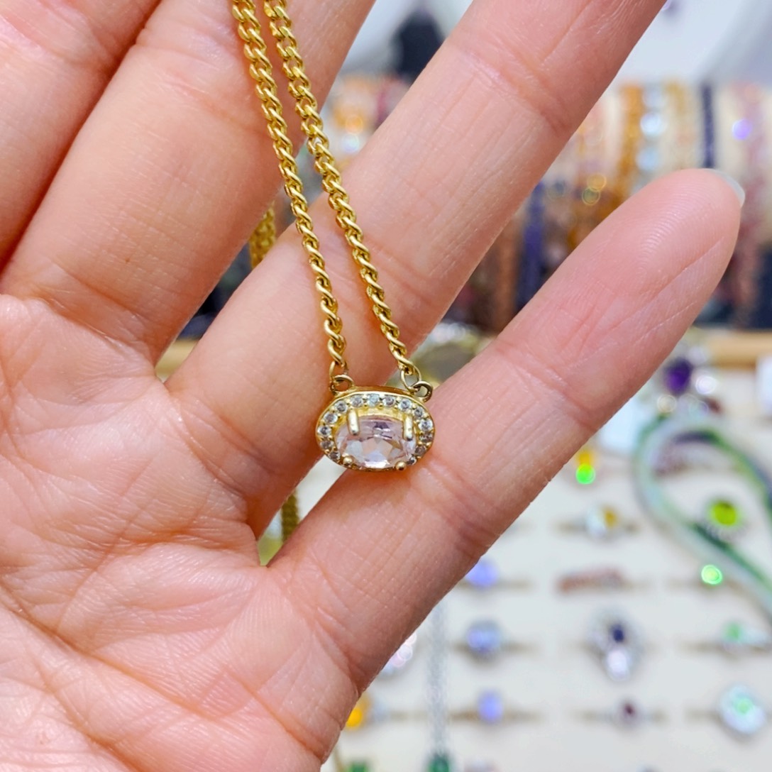 绿柱石颈饰银S925镶嵌