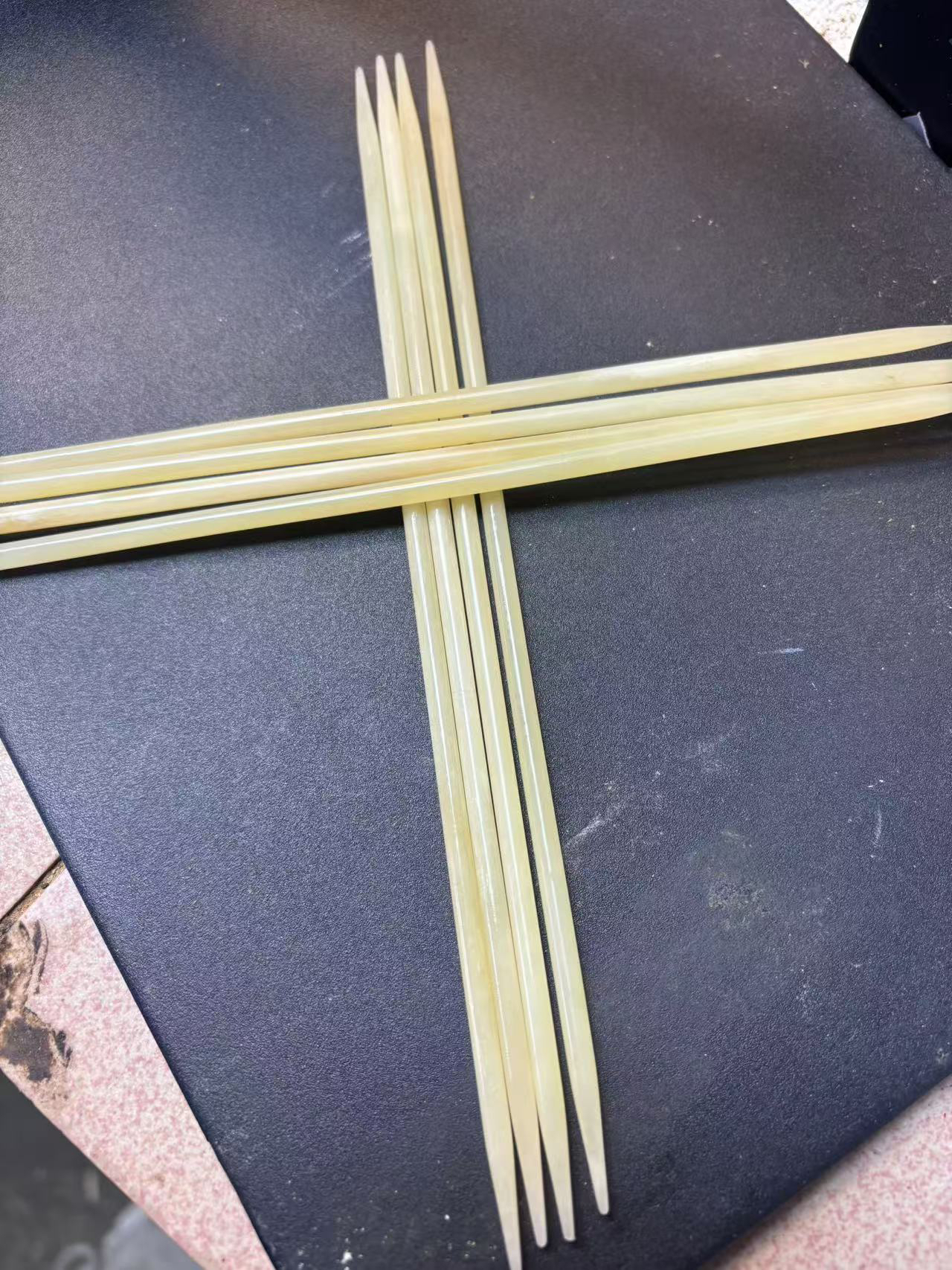 20厘米手工圆针短直毛衣针牛骨