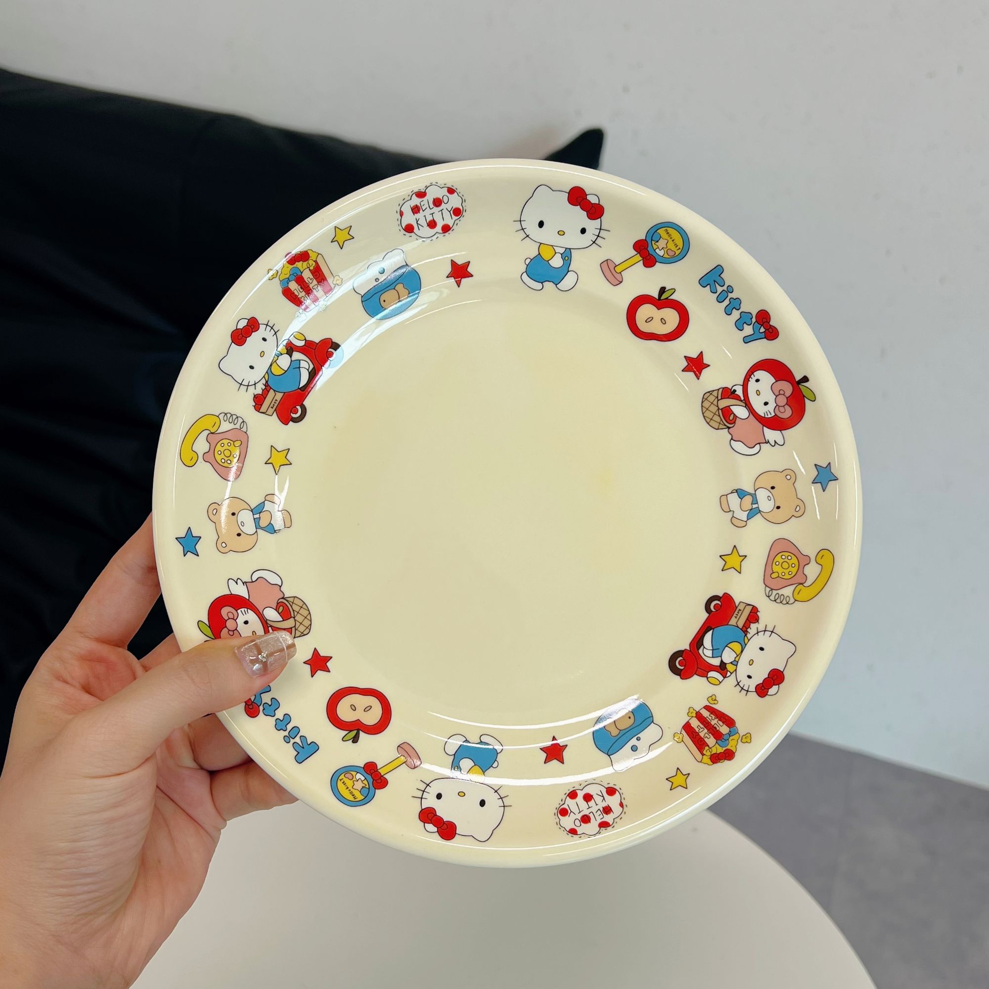 【呼噜噜】出口尾单 猫咪卡通简约风陶瓷餐具盘子餐盘牛排浅盘
